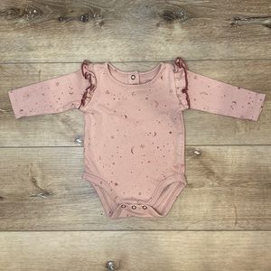Pehr celestial pink onesie, 0-3 month